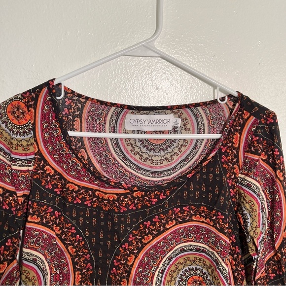 Gypsy Warrior Crop Top Fringe Mandala Print S - Picture 4 of 11
